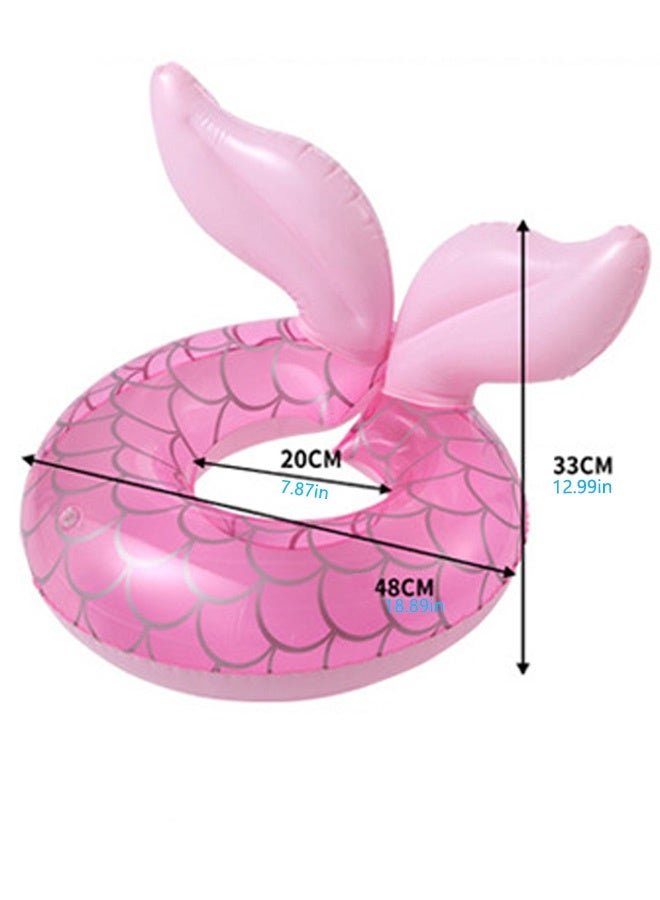 TAPIT 48cm Mermaid Pool Float Mermaid Tail Shaped Pool Swimming Float Tube Ring Floatie Summer Water Fun Beach Party Swimming Pool Toys for 3+ Year Water Activities - Image 5